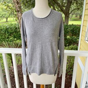 Lisa Todd Cotton Cashmere Blend Crew Sweater | Side Zips